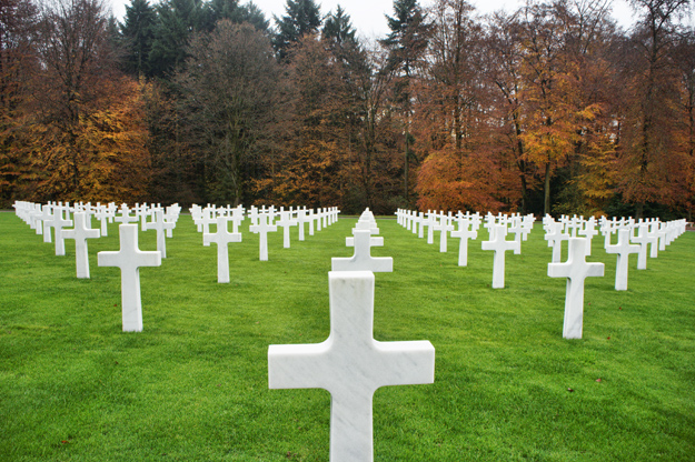 Photograph of Luxembourg American Cemetary grave markers by Peter Free, Veterans Day 2014.
